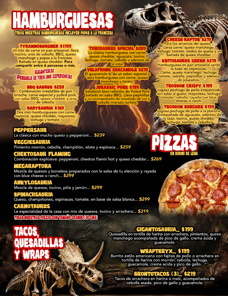 Menú Jurassic página 2
